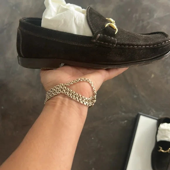 Gucci women’s Dark Brown Suede Loafers - Picture 3 of 12